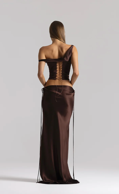 Natalie Rolt Posy Top and Evelyn Skirt in Brown
