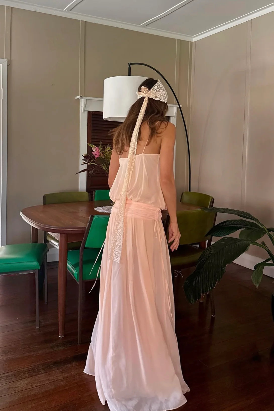 Bec & Bridge Camille Blouson Dress in Peach