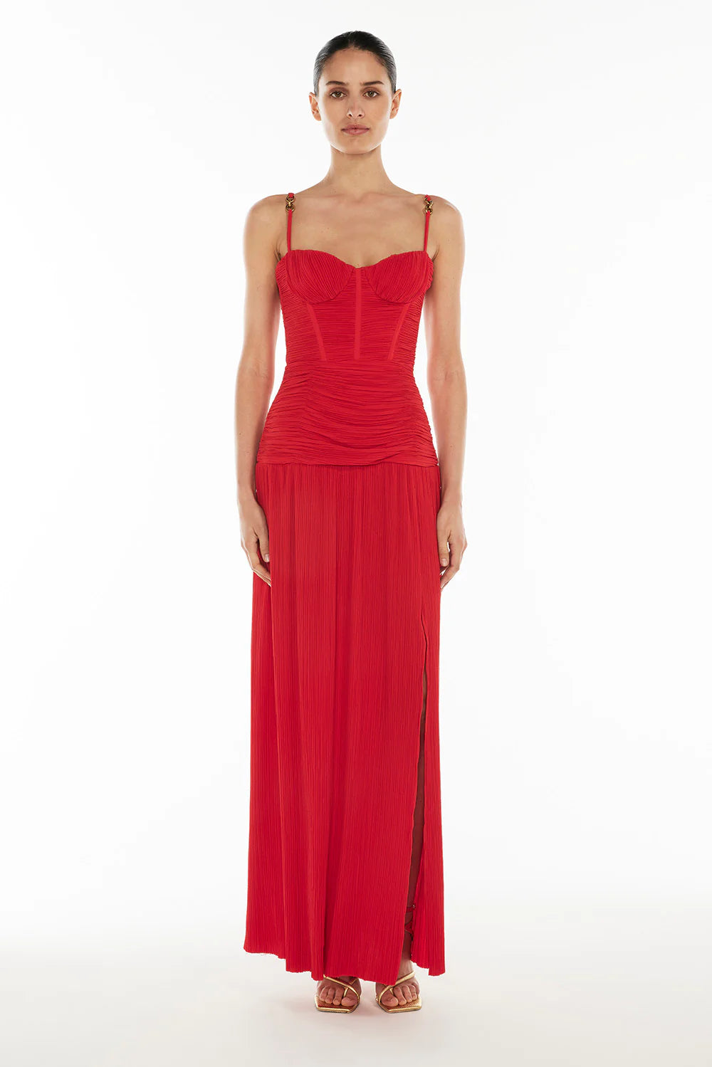 Manning Cartell Double Time Pleat Dress in Red
