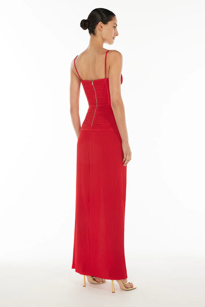 Manning Cartell Double Time Pleat Dress in Red