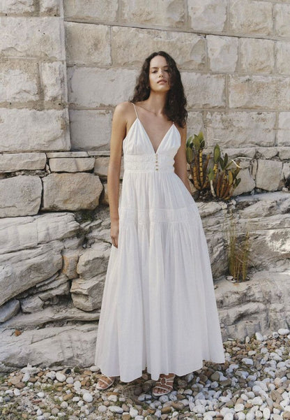 AJE Grace Tiered Maxi in Ivory