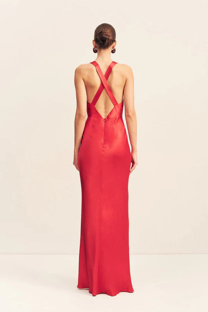 Shona Joy Plunged Cross Back Maxi