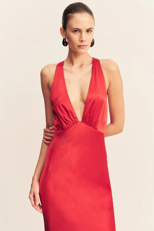 Shona Joy Plunged Cross Back Maxi