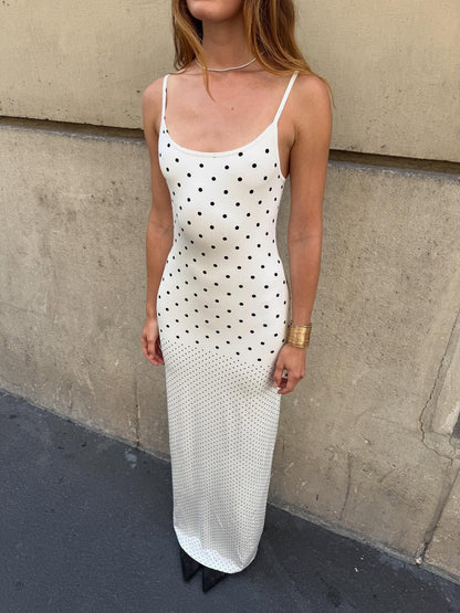 With Harpur Lu Slip Dress in White Polka