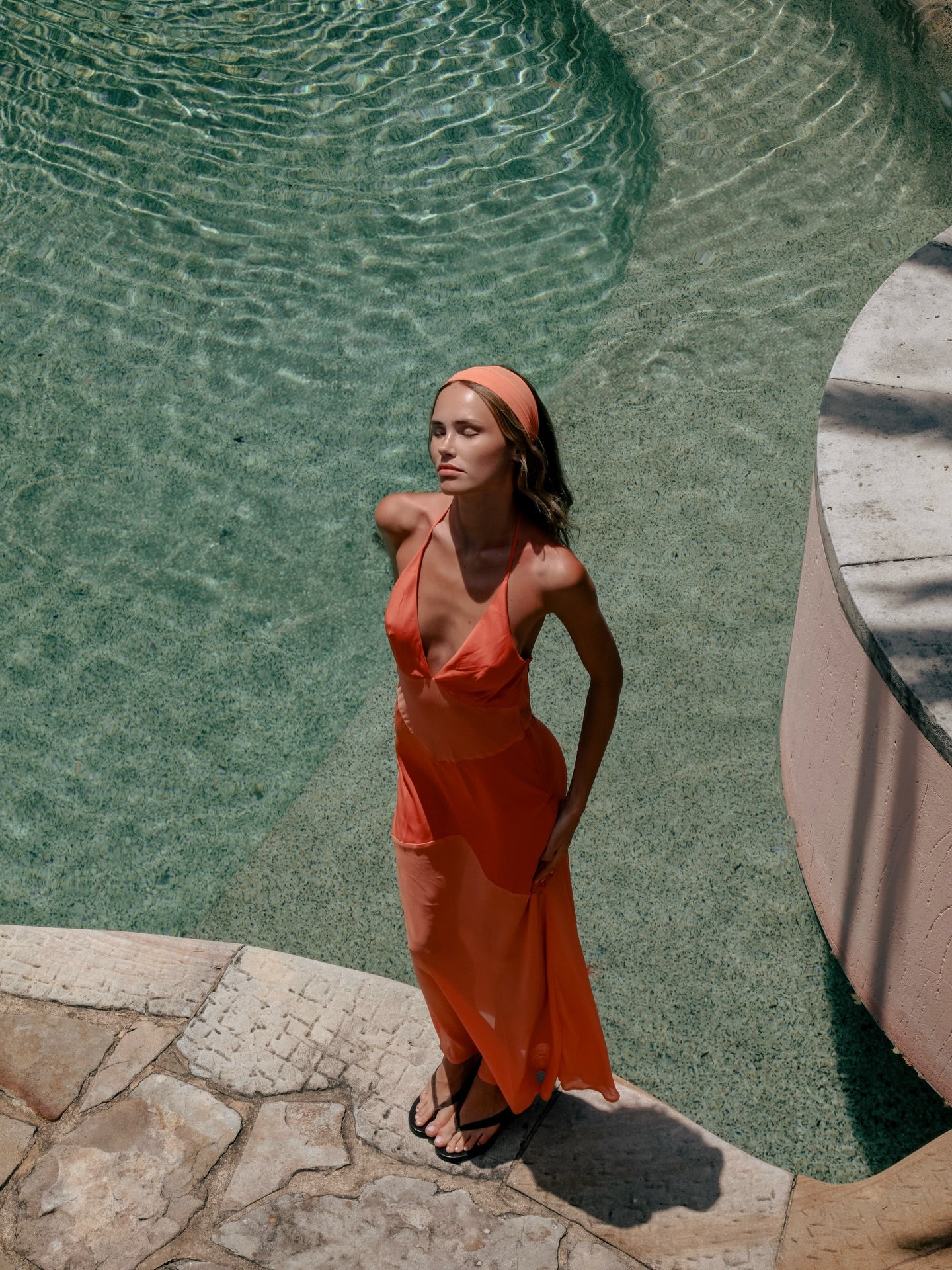 One Mile Eryn Maxi Dress in Coral