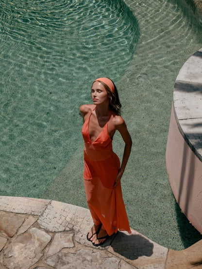 One Mile Eryn Maxi Dress in Coral