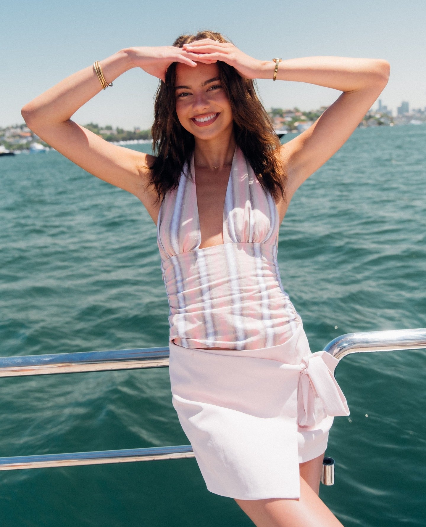 Benni Mini Dress in Pink Stripe