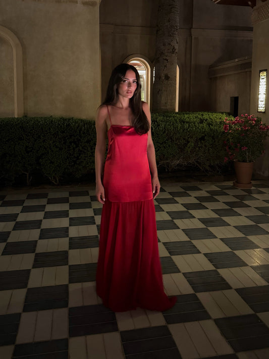 Shona Joy Moraya Dropped Waist Maxi in Chilli