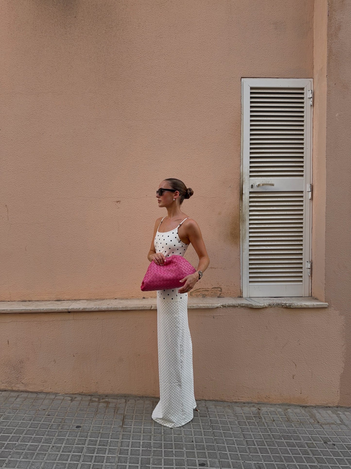 With Harpur Lu Slip Dress in White Polka