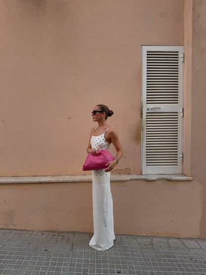 With Harpur Lu Slip Dress in White Polka