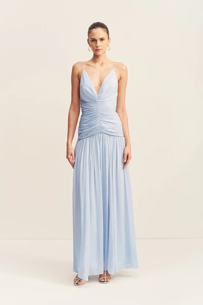 Shona Joy Juno Gathered Bodice Maxi Dress in Arcadian Blue