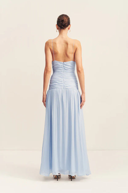 Shona Joy Juno Gathered Bodice Maxi Dress in Arcadian Blue