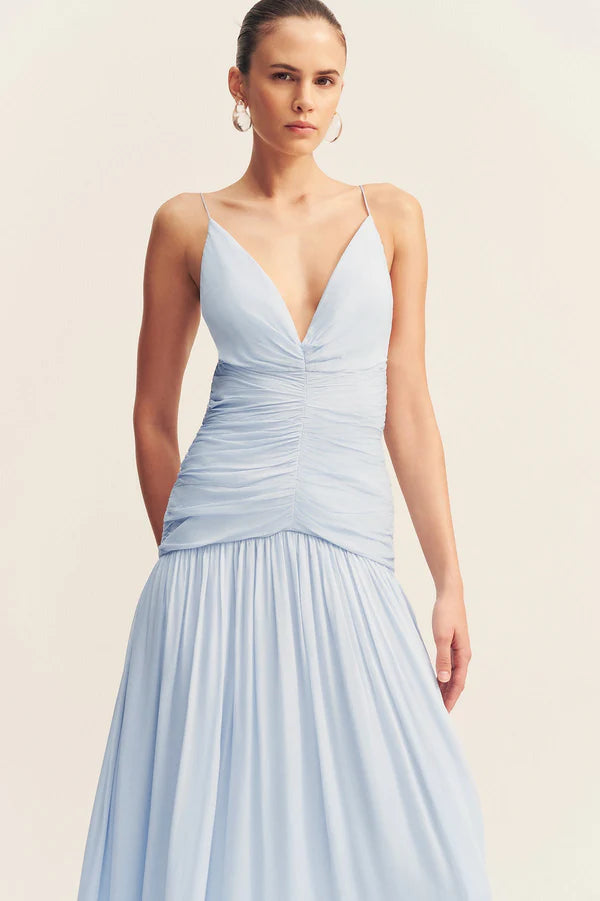 Shona Joy Juno Gathered Bodice Maxi Dress in Arcadian Blue