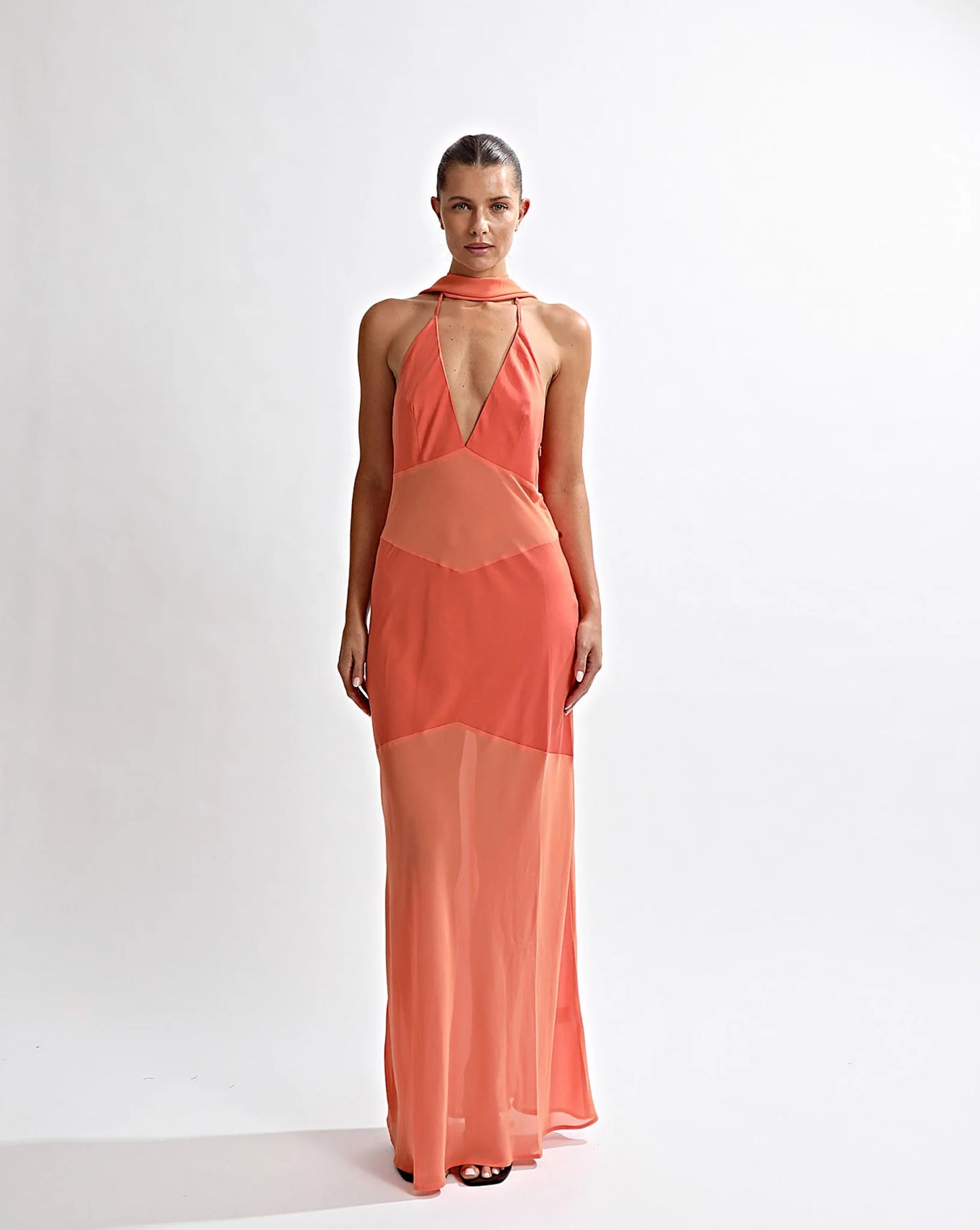 One Mile Eryn Maxi Dress in Coral