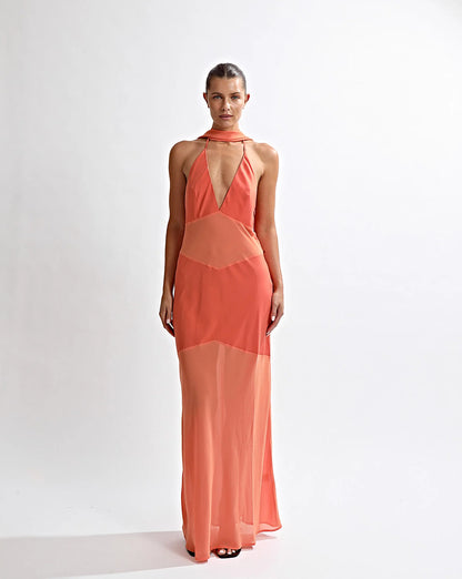 One Mile Eryn Maxi Dress in Coral