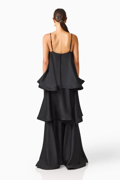 Elliatt Tilly Tiered Maxi Dress in Black
