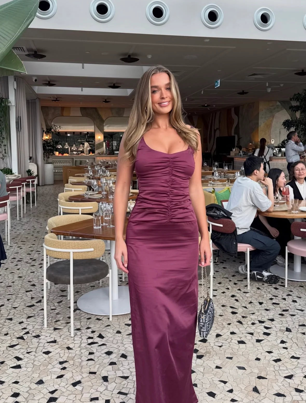 Ance Gria Atlein Gown in Plum