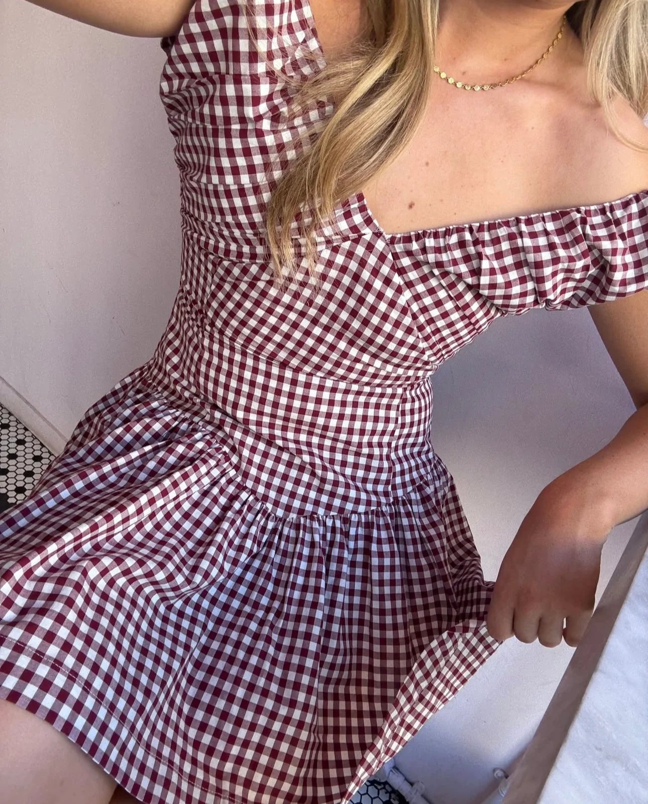 Ruby Selma Mini Dress in Red Gingham