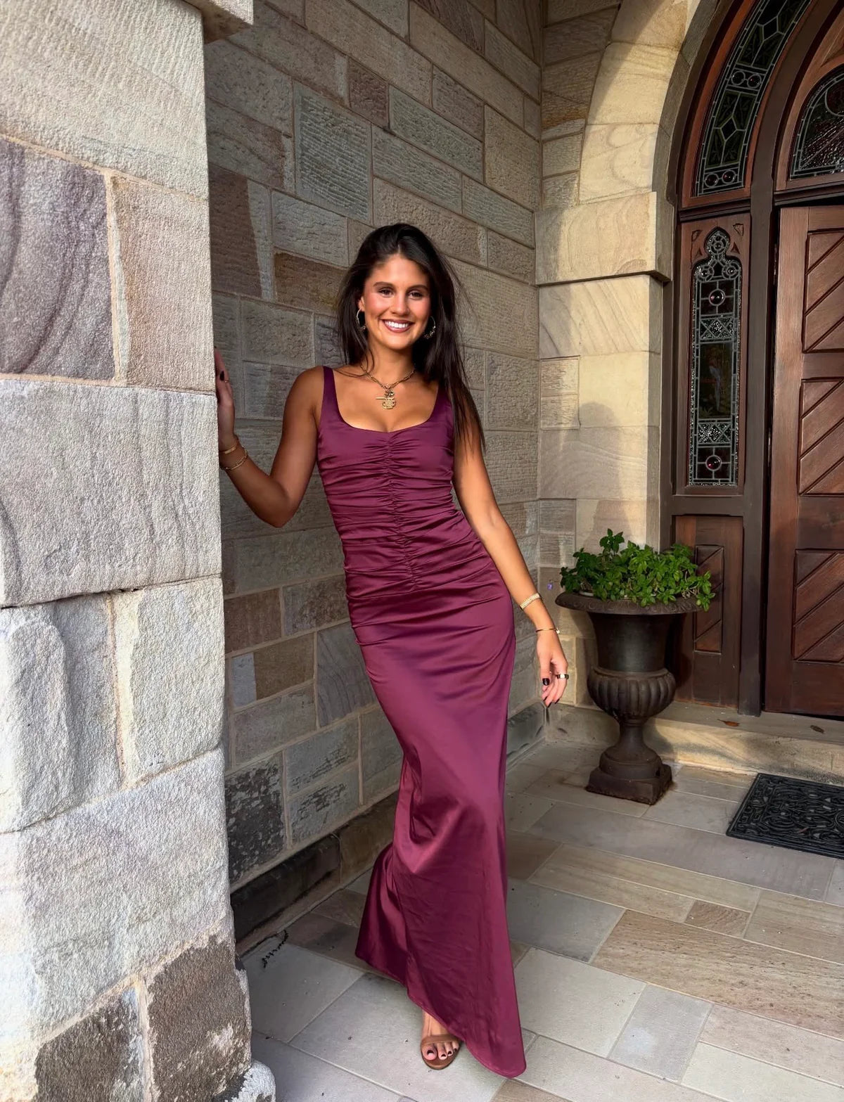 Ance Gria Atlein Gown in Plum