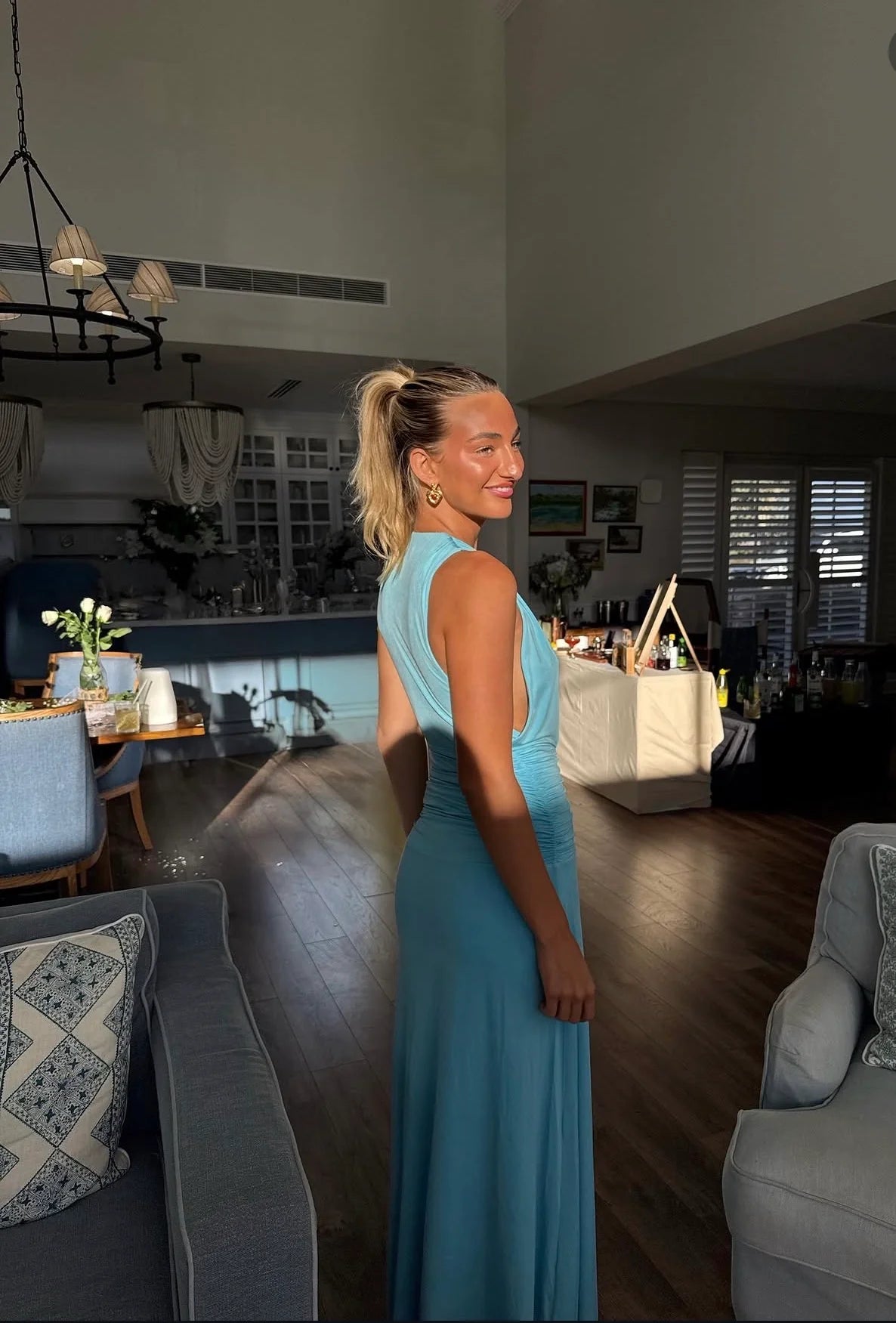 Kookai Vera Maxi in Coastal Blue