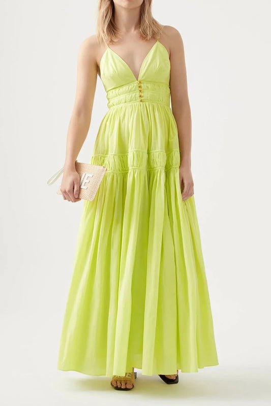 AJE Grace Tiered Maxi in Green