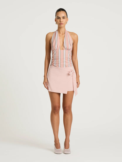 Benni Mini Dress in Pink Stripe