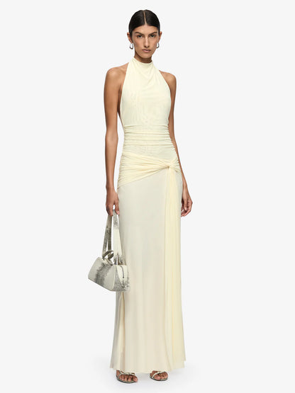 Bec & Bridge Jasmin Halter Dress in Lemon
