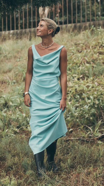Maggie Marilyn Hold Your Nerve Dress in Seafoam