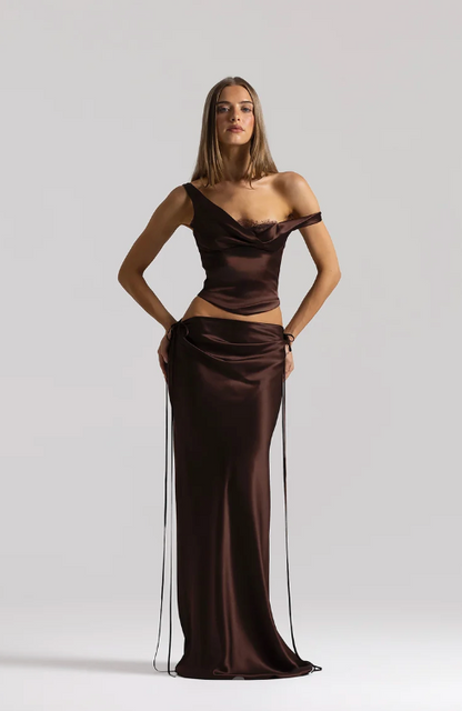 Natalie Rolt Posy Top and Evelyn Skirt in Brown