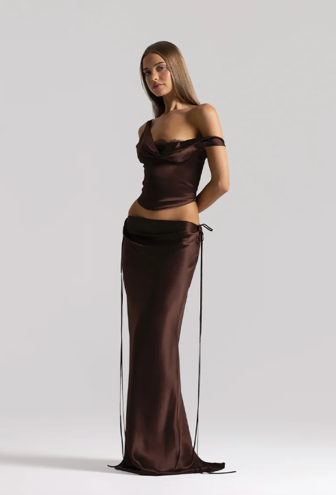 Natalie Rolt Posy Top and Evelyn Skirt in Brown