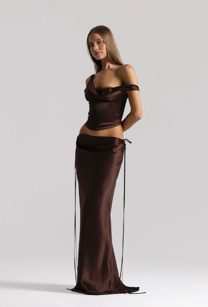 Natalie Rolt Posy Top and Evelyn Skirt in Brown