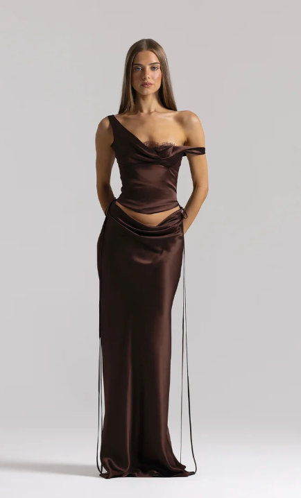 Natalie Rolt Posy Top and Evelyn Skirt in Brown