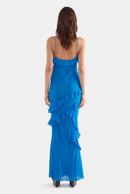 Venroy Silk Ruffle Slip Dress