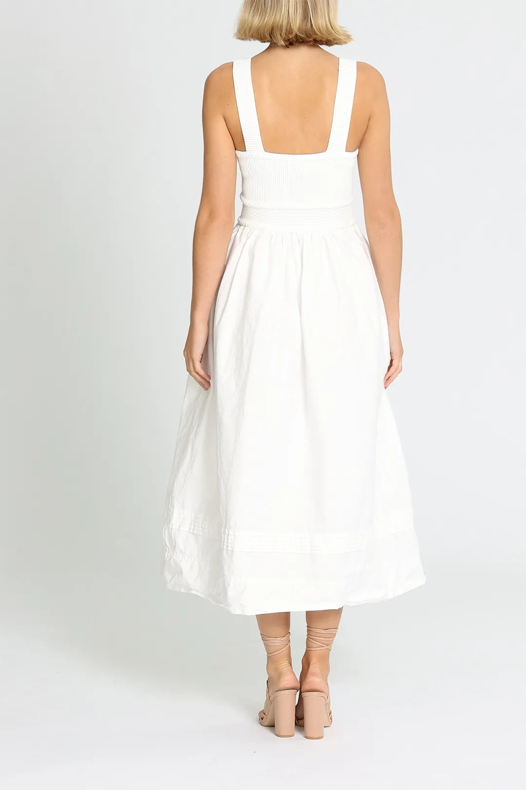 AJE Romarin Knit Bodice Midi Dress