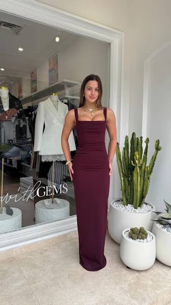 Effie Kats Marbella Gown in Wine