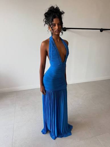 Christopher Esber Orion Gown in Lapis