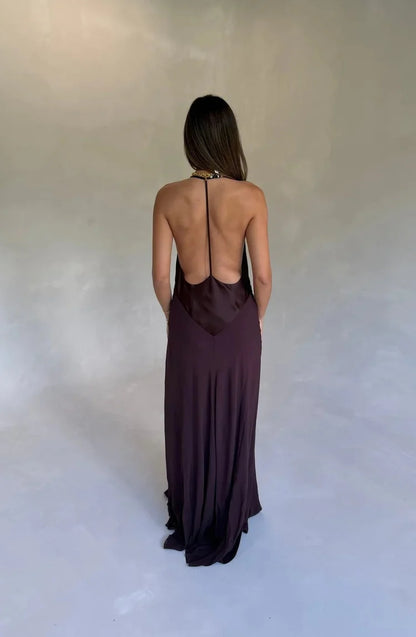 Jaz V Neck Maxi in Chocolate