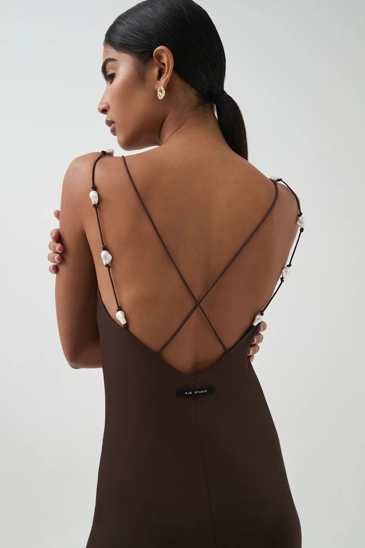 AJE Agate Crossback Maxi in Espresso