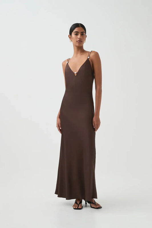 AJE Agate Crossback Maxi in Espresso