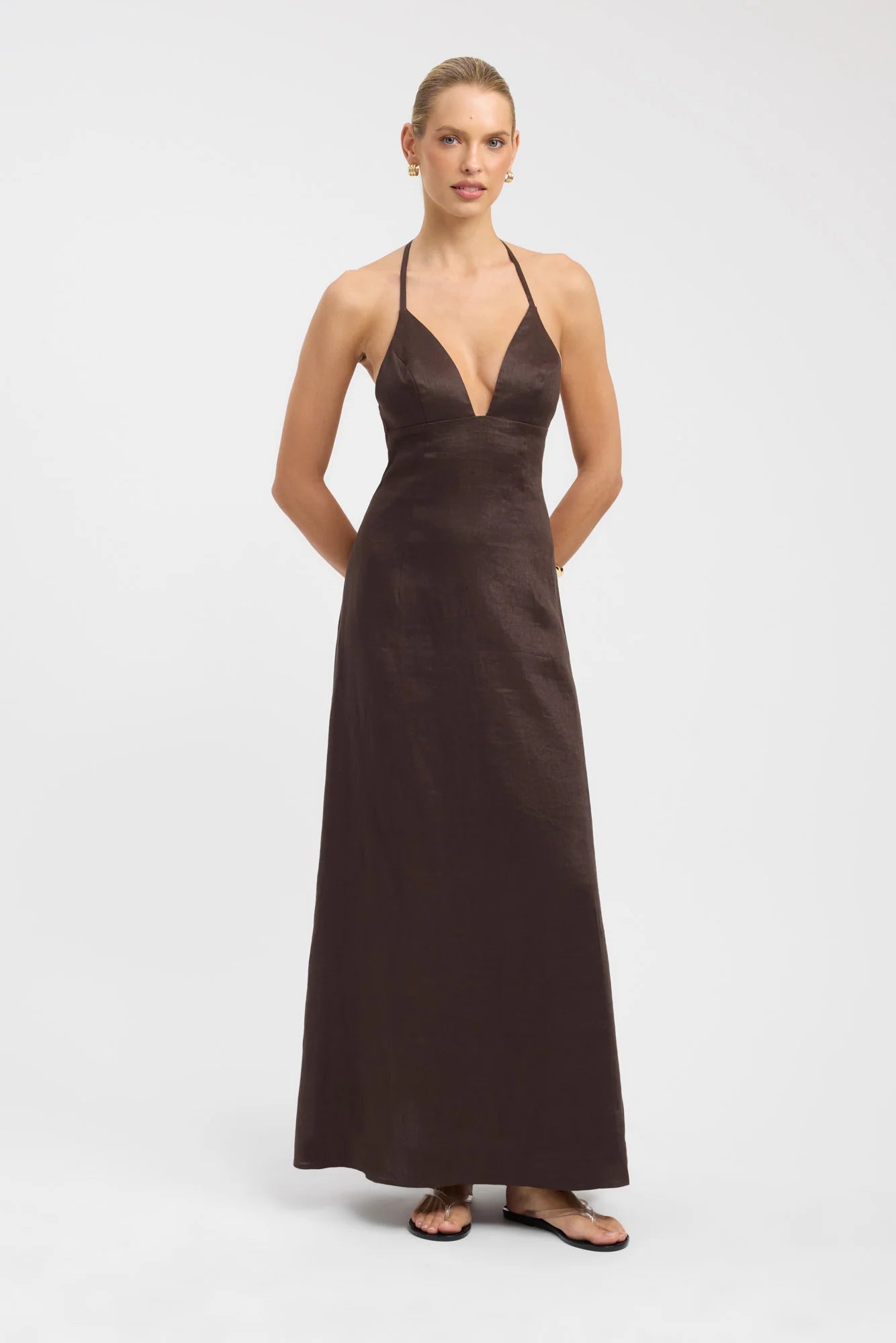 Kookai Tahiti Beaded Maxi in Brown
