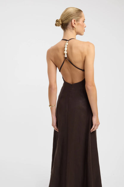 Kookai Tahiti Beaded Maxi in Brown