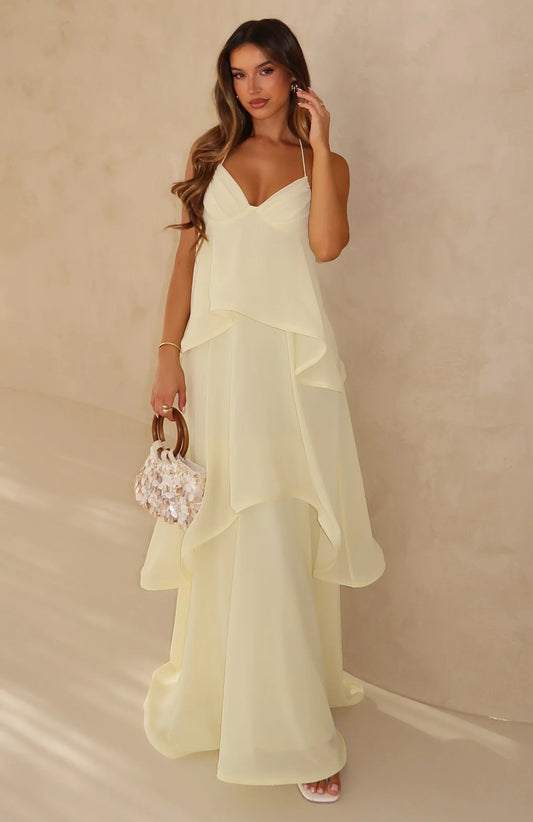 Twirl With Me Maxi in Lemon