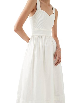 AJE Romarin Knit Bodice Midi Dress